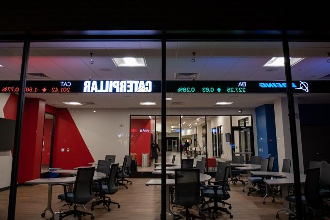 Business lab at night